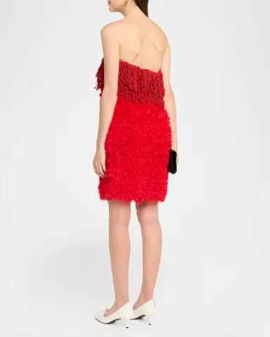 Diotima Bambola Strapless Fringe Textured Tulle Mini Dress | Thumbnail 3 Diotima Bambola Strapless Fringe Textured Tulle Mini Dress | Thumbnail 3