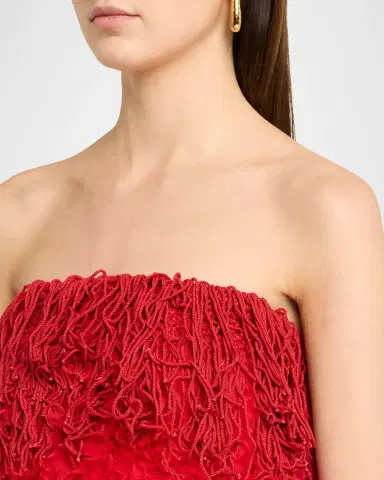 Diotima Bambola Strapless Fringe Textured Tulle Mini Dress | Thumbnail 5 Diotima Bambola Strapless Fringe Textured Tulle Mini Dress | Thumbnail 5