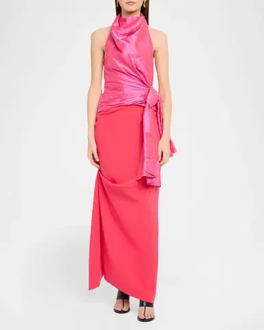 Christopher John Rogers Asymmetric Drape Midi Skirt | Thumbnail 2 Christopher John Rogers Asymmetric Drape Midi Skirt | Thumbnail 2