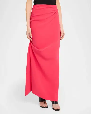 Christopher John Rogers Asymmetric Drape Midi Skirt | Thumbnail 4 Christopher John Rogers Asymmetric Drape Midi Skirt | Thumbnail 4
