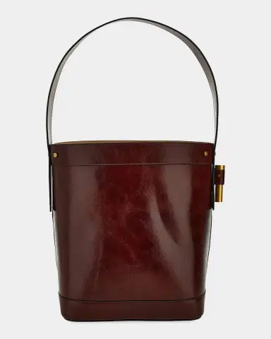 Versace Pivot Large Leather Bucket Bag with Chain | Thumbnail 4 Versace Pivot Large Leather Bucket Bag with Chain | Thumbnail 4