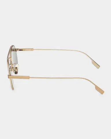 Zegna Men's Double-Bridge Titanium Round Sunglasses | Thumbnail 5 Zegna Men's Double-Bridge Titanium Round Sunglasses | Thumbnail 5
