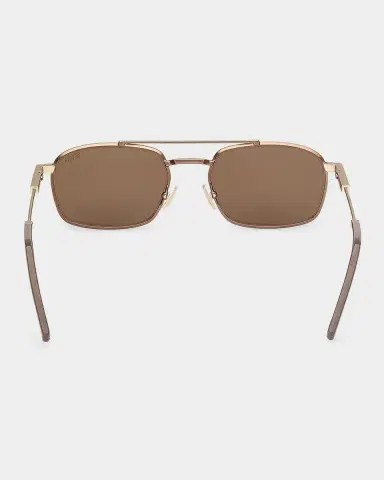 Zegna Men's Double-Bridge Metal Rectangle Sunglasses | Thumbnail 3 Zegna Men's Double-Bridge Metal Rectangle Sunglasses | Thumbnail 3