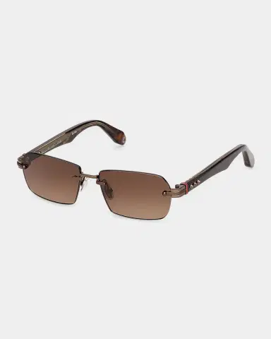 Christian Louboutin Men's Rimless Temple-Spike Metal Rectangle Sunglasses | Thumbnail 2 Christian Louboutin Men's Rimless Temple-Spike Metal Rectangle Sunglasses | Thumbnail 2