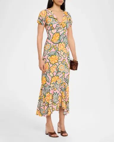 Misa Los Angeles Amara Desert Floral Midi Dress | Thumbnail 4 Misa Los Angeles Amara Desert Floral Midi Dress | Thumbnail 4
