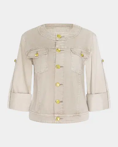 L'Agence Anouk Collarless Denim Jacket | Thumbnail 8 L'Agence Anouk Collarless Denim Jacket | Thumbnail 8