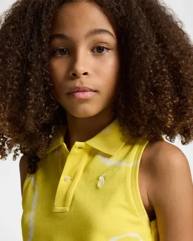 Polo Ralph Lauren Girl 's Tie-Dye Mesh Boxy Polo Shirt, Size S-XL | Thumbnail 5 Polo Ralph Lauren Girl 's Tie-Dye Mesh Boxy Polo Shirt, Size S-XL | Thumbnail 5