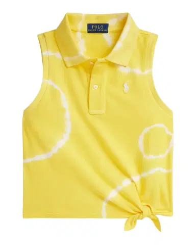 Polo Ralph Lauren Girl 's Tie-Dye Mesh Boxy Polo Shirt, Size S-XL | Thumbnail 1 Polo Ralph Lauren Girl 's Tie-Dye Mesh Boxy Polo Shirt, Size S-XL | Thumbnail 1