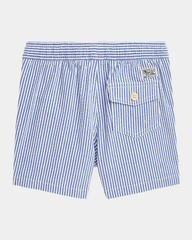 Polo Ralph Lauren Little Boy 's & Boy 's Traveler Stretch Seersucker Swim Trunk | Thumbnail 2 Polo Ralph Lauren Little Boy 's & Boy 's Traveler Stretch Seersucker Swim Trunk | Thumbnail 2