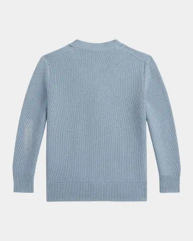 Polo Ralph Lauren Little Boy 's & Boy 's Mesh-Knit Cotton V-Neck Cardigan | Thumbnail 2 Polo Ralph Lauren Little Boy 's & Boy 's Mesh-Knit Cotton V-Neck Cardigan | Thumbnail 2