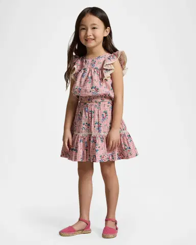 Polo Ralph Lauren Little Girl 's & Girl 's Floral Slub Cotton Top & Skirt | Thumbnail 2 Polo Ralph Lauren Little Girl 's & Girl 's Floral Slub Cotton Top & Skirt | Thumbnail 2