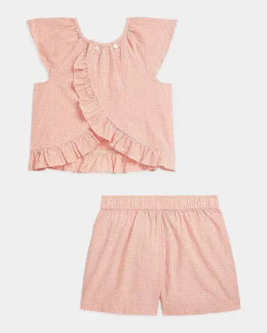 Polo Ralph Lauren Girl 's Gingham Cotton Madras Top & Short Set, Size 2-X | Thumbnail 2 Polo Ralph Lauren Girl 's Gingham Cotton Madras Top & Short Set, Size 2-X | Thumbnail 2