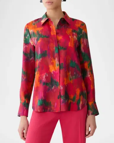 Lafayette 148 New York Scottie Blossom-Print Silk Twill Blouse | Thumbnail 3 Lafayette 148 New York Scottie Blossom-Print Silk Twill Blouse | Thumbnail 3