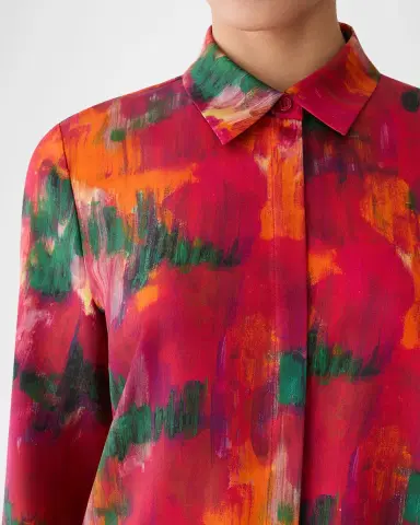 Lafayette 148 New York Scottie Blossom-Print Silk Twill Blouse | Thumbnail 4 Lafayette 148 New York Scottie Blossom-Print Silk Twill Blouse | Thumbnail 4