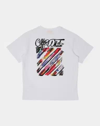 Off-White Girl's Diag Watercolor T-Shirt, Size | Thumbnail 2 Off-White Girl's Diag Watercolor T-Shirt, Size | Thumbnail 2