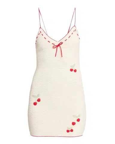 LoveShackFancy Yelena Cherry-Embroidered Crochet Mini Dress | Thumbnail 1 LoveShackFancy Yelena Cherry-Embroidered Crochet Mini Dress | Thumbnail 1