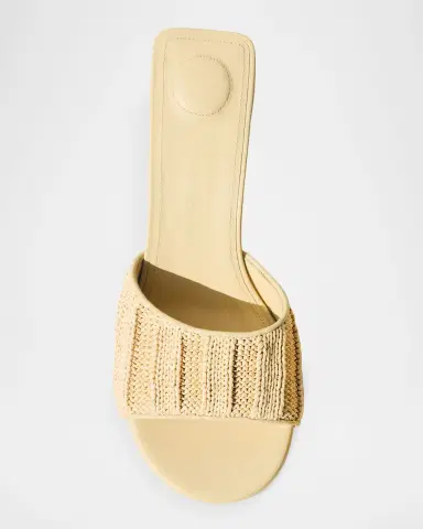 Jacquemus 70mm Les Mules Cubist Raffia Slide Sandals | Thumbnail 3 Jacquemus 70mm Les Mules Cubist Raffia Slide Sandals | Thumbnail 3