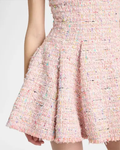 Balmain Tweed Sleeveless Flared Mini Dress | Thumbnail 4 Balmain Tweed Sleeveless Flared Mini Dress | Thumbnail 4