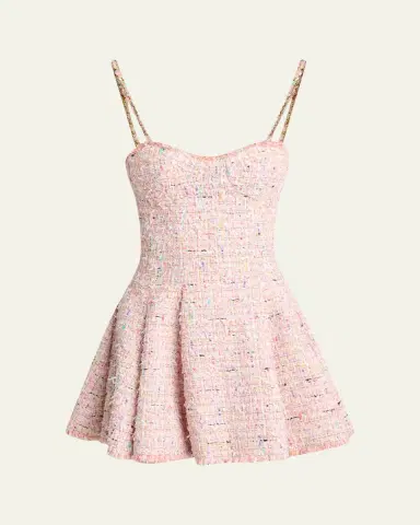 Balmain Tweed Sleeveless Flared Mini Dress | Thumbnail 5 Balmain Tweed Sleeveless Flared Mini Dress | Thumbnail 5