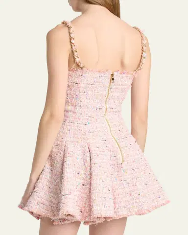 Balmain Tweed Sleeveless Flared Mini Dress | Thumbnail 7 Balmain Tweed Sleeveless Flared Mini Dress | Thumbnail 7