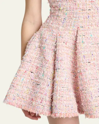 Balmain Tweed Sleeveless Flared Mini Dress | Thumbnail 9 Balmain Tweed Sleeveless Flared Mini Dress | Thumbnail 9