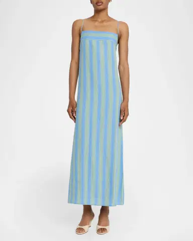 STAUD Laura Striped Linen Dress | Thumbnail 2 STAUD Laura Striped Linen Dress | Thumbnail 2