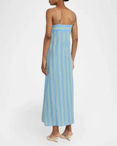 STAUD Laura Striped Linen Dress | Thumbnail 3 STAUD Laura Striped Linen Dress | Thumbnail 3