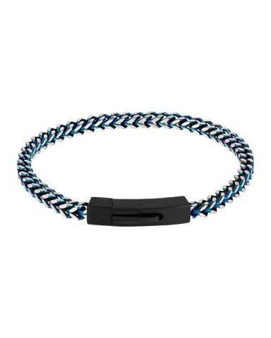 Tateossian Men 's Chevron Click Bracelet In Matte Blue Black | Thumbnail 1 Tateossian Men 's Chevron Click Bracelet In Matte Blue Black | Thumbnail 1