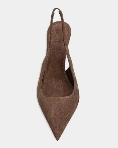 Brunello Cucinelli 100mm Suede Monili-Heel Slingback Pumps | Thumbnail 4 Brunello Cucinelli 100mm Suede Monili-Heel Slingback Pumps | Thumbnail 4