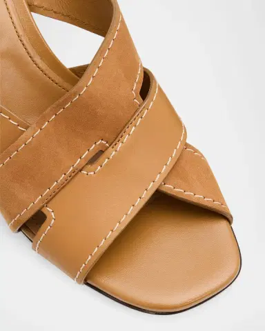 Tod 's 55mm Mixed Leather Block-Heel Sandals | Thumbnail 5 Tod 's 55mm Mixed Leather Block-Heel Sandals | Thumbnail 5
