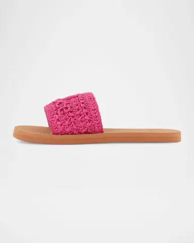 Chloé Girl 's Crochet Slide Sandals, Toddler/Kids | Thumbnail 4 Chloé Girl 's Crochet Slide Sandals, Toddler/Kids | Thumbnail 4