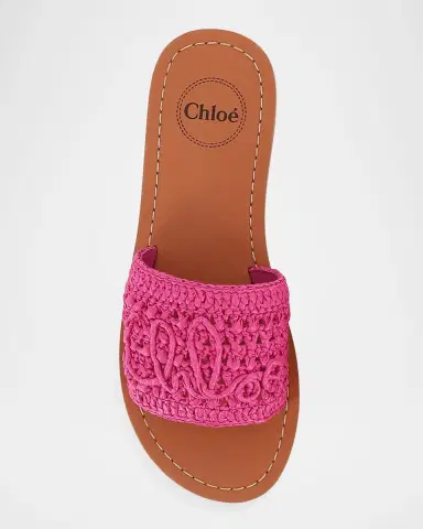 Chloé Girl 's Crochet Slide Sandals, Toddler/Kids | Thumbnail 6 Chloé Girl 's Crochet Slide Sandals, Toddler/Kids | Thumbnail 6