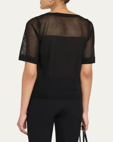 Kobi Halperin Romi Mesh-Yoke Knit Top | Thumbnail 3 Kobi Halperin Romi Mesh-Yoke Knit Top | Thumbnail 3
