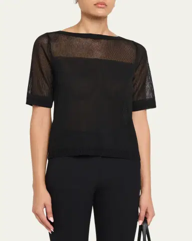 Kobi Halperin Romi Mesh-Yoke Knit Top | Thumbnail 4 Kobi Halperin Romi Mesh-Yoke Knit Top | Thumbnail 4