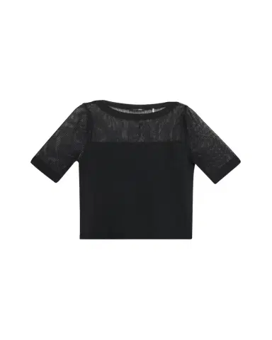 Kobi Halperin Romi Mesh-Yoke Knit Top | Thumbnail 1 Kobi Halperin Romi Mesh-Yoke Knit Top | Thumbnail 1