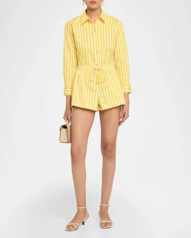 L'Agence Cosette Striped Cropped Shirt | Thumbnail 2 L'Agence Cosette Striped Cropped Shirt | Thumbnail 2