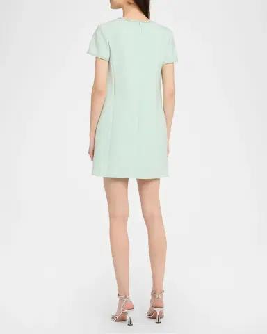 Oscar de la Renta Beaded Short-Sleeve Crepe Mini Dress | Thumbnail 3 Oscar de la Renta Beaded Short-Sleeve Crepe Mini Dress | Thumbnail 3