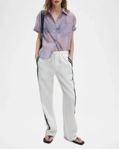 Rag & Bone Featherweight Logan Wide-Leg Denim Track Pants | Thumbnail 2 Rag & Bone Featherweight Logan Wide-Leg Denim Track Pants | Thumbnail 2