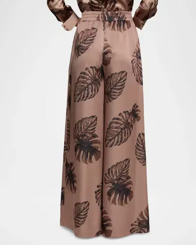L'AGENCE Lillian Botanical-Print Satin Pants | Thumbnail 3 L'AGENCE Lillian Botanical-Print Satin Pants | Thumbnail 3