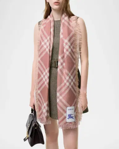 Burberry Gradient Check Wool Silk Scarf | Thumbnail 3 Burberry Gradient Check Wool Silk Scarf | Thumbnail 3