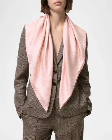 Burberry Floral EKD Crest Silk Scarf | Thumbnail 4 Burberry Floral EKD Crest Silk Scarf | Thumbnail 4