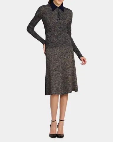 Ferragamo Linen Rib Long-Sleeve Polo Sweater | Thumbnail 2 Ferragamo Linen Rib Long-Sleeve Polo Sweater | Thumbnail 2