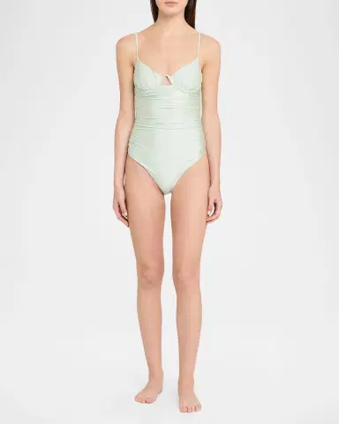 Simkhai Laine Ruched One-Piece Swimsuit | Thumbnail 2 Simkhai Laine Ruched One-Piece Swimsuit | Thumbnail 2