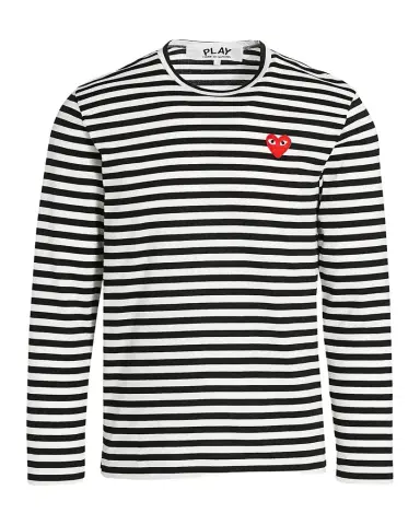 Comme des Garçons Mini Heart Long-Sleeve Cotton Tee | Thumbnail 1 Comme des Garçons Mini Heart Long-Sleeve Cotton Tee | Thumbnail 1