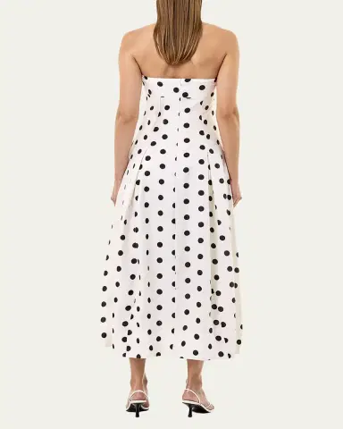 NICHOLAS Seraphina Pleated Polka Dot Halter Midi Dress | Thumbnail 3 NICHOLAS Seraphina Pleated Polka Dot Halter Midi Dress | Thumbnail 3