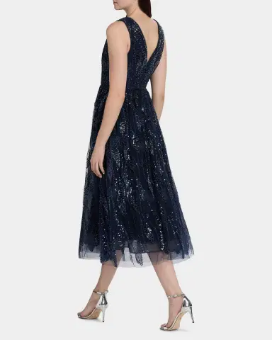 Milly Tinsley Embroidered V-Neck Dress | Thumbnail 3 Milly Tinsley Embroidered V-Neck Dress | Thumbnail 3