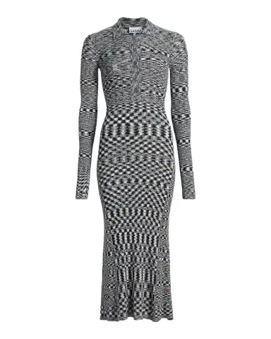 Ganni Space-Dyed Knit Sheath Midi-Dress | Thumbnail 1 Ganni Space-Dyed Knit Sheath Midi-Dress | Thumbnail 1