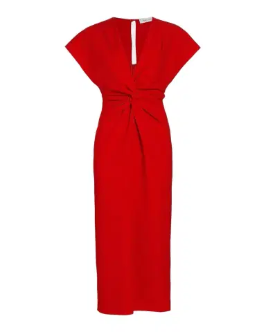 PRABAL GURUNG Jackie Twisted Cap-Sleeve Midi Dress | Thumbnail 1 PRABAL GURUNG Jackie Twisted Cap-Sleeve Midi Dress | Thumbnail 1
