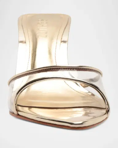 Schutz 75mm Elodie Vinyl Metallic Leather Mules | Thumbnail 2 Schutz 75mm Elodie Vinyl Metallic Leather Mules | Thumbnail 2