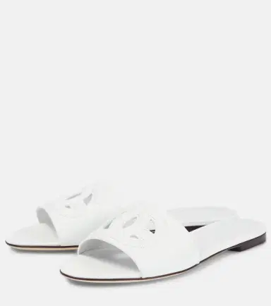 Dolce & Gabbana Logo cutout leather slides | Thumbnail 3 Dolce & Gabbana Logo cutout leather slides | Thumbnail 3